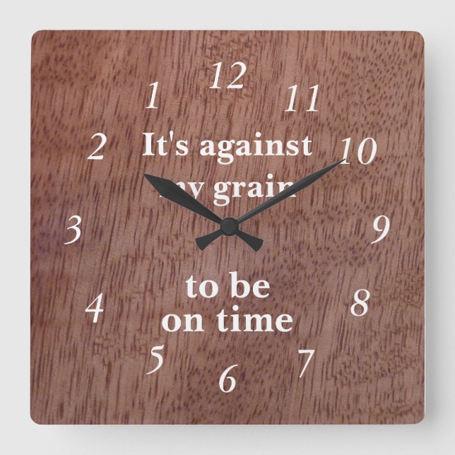 Funny Wood Grain Backwards Clock Mango Custom (Front)