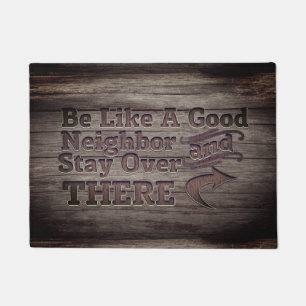 Funny Wood Primitive Aged Country Nosy Neighbour Doormat