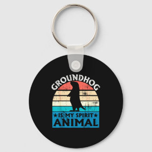 Funny Woodchuck Groundhog Day Ground Hog Is My Spi Key Ring
