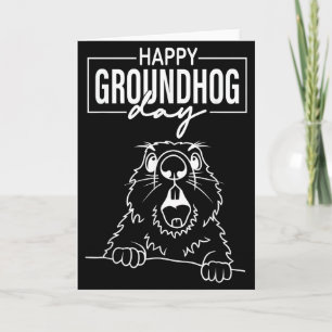 Funny Woodchuck Screaming Happy Groundhog Day _1 Card