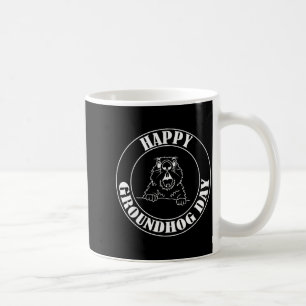 Funny Woodchuck Screaming Happy Groundhog Day  Coffee Mug