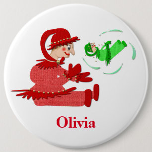 Funny wooden play figures,Personalised kids 6 Cm Round Badge