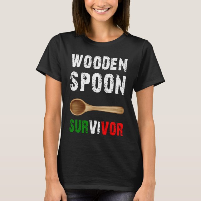 Funny Wooden Spoon Survivor Awesome T-Shirt (Front)