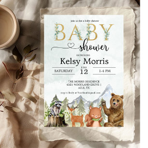 funny woodland baby shower invitation boy