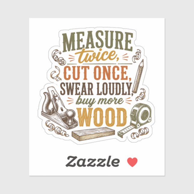 Funny Woodworking Quote Rustic Sticker (Sheet)