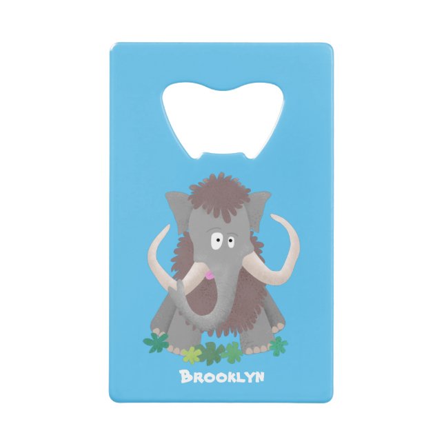 Funny woolly mammoth cartoon illustration (Front)