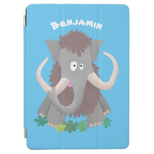 Funny woolly mammoth cartoon illustration iPad air cover