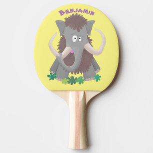 Funny woolly mammoth cartoon illustration  ping pong paddle