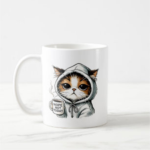 Funny word art nope cat sarcasm coffee mug