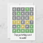 Funny Wordle Birthday Card for Friends<br><div class="desc">Celebrate your friend's special day with a touch of Wordle-inspired humour! Our "Funny Wordle Birthday Card for Friends" is the perfect way to send warm birthday wishes with a playful twist. This card is filled with fun and laughter, making it a delightful and unique way to show your appreciation for...</div>