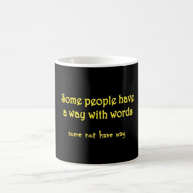 Funny Wordplay: A Tale of Two Sentences Coffee Mug (Center)