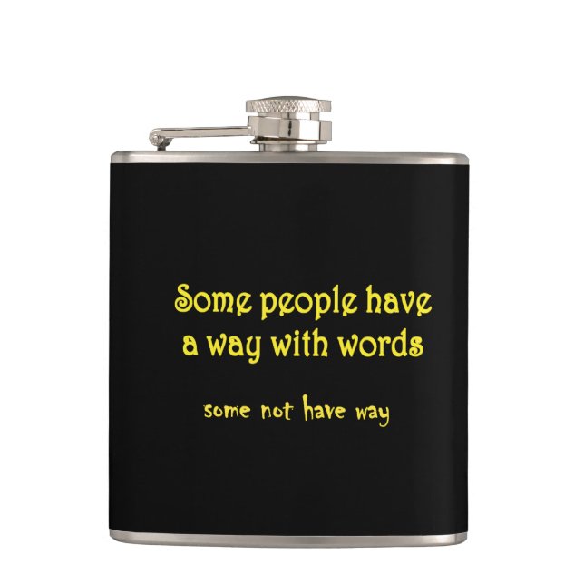 Funny Wordplay: A Tale of Two Sentences Hip Flask (Front)