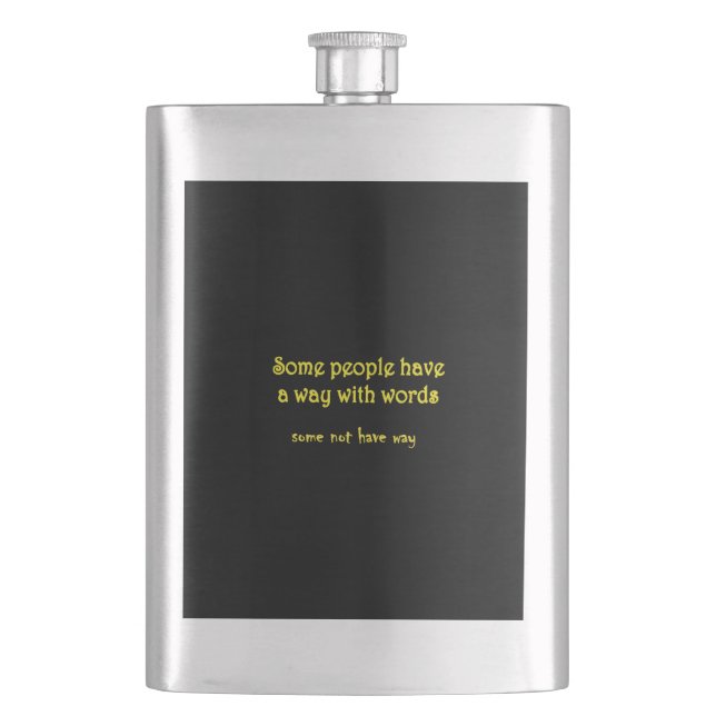 Funny Wordplay: A Tale of Two Sentences Hip Flask (Front)