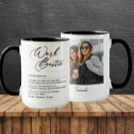 Funny Work Bestie Definition Custom Photo & Name Mug<br><div class="desc">Celebrate your office friendship with this stylish “Work Bestie” custom mug. The front features a playful dictionary-style definition that perfectly captures the essence of a true work bestie—the one who understands every eye roll, shares workplace drama, and turns from colleague into a real friend. The back side lets you personalise...</div>