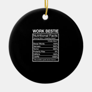 Funny Work Bestie Definition, Hilarious Coworker Ceramic Ornament