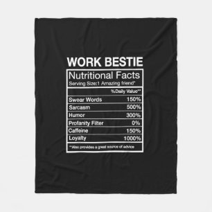 Funny Work Bestie Definition, Hilarious Coworker Fleece Blanket