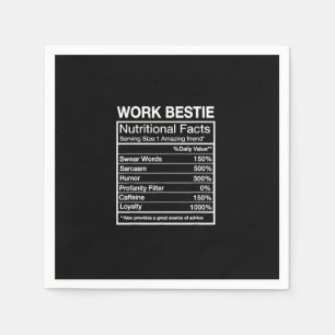 Funny Work Bestie Definition, Hilarious Coworker Napkin