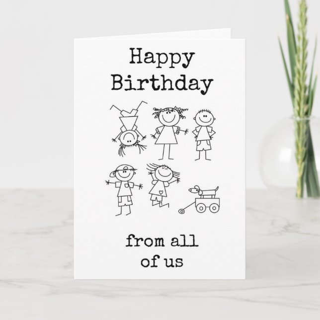 Funny Work Birthday Card, From All of Us Card (Front)