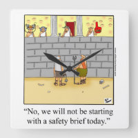 Funny "Work Safety" Humor Wall Clock