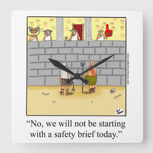 Funny "Work Safety" Humor Wall Clock (Front)