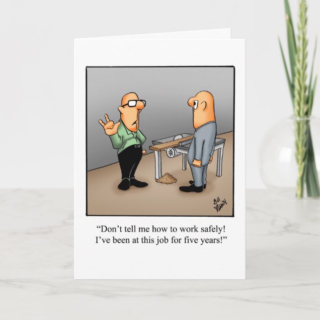 Funny Work Safety Humour Blank Card (Front)