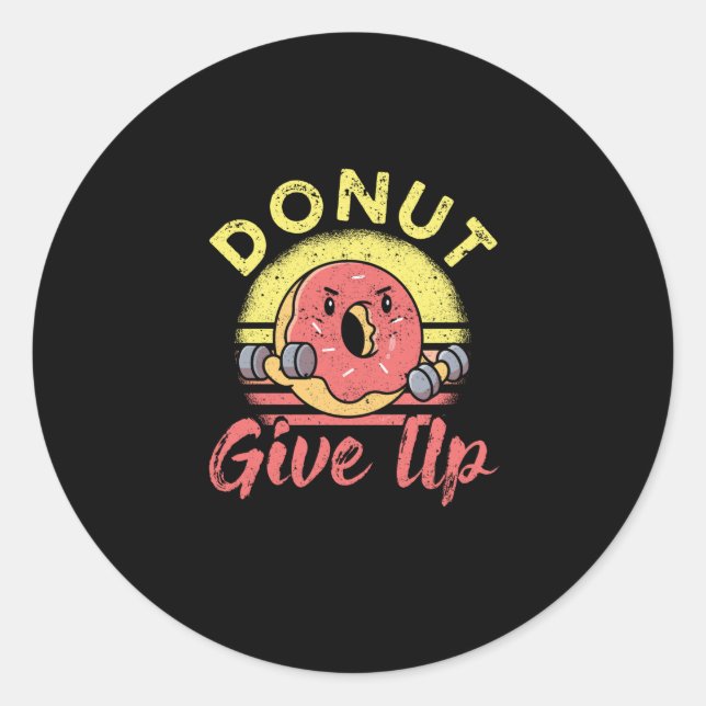 Funny Workout Fitness Gym Barbell Classic Round Sticker (Front)