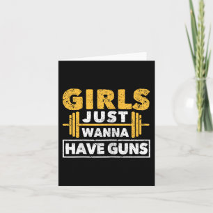 Funny Workout Girl Gym Athlete Girls Just Wanna Ha Card