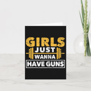 Funny Workout Girl Gym Athlete Girls Just Wanna Ha Card