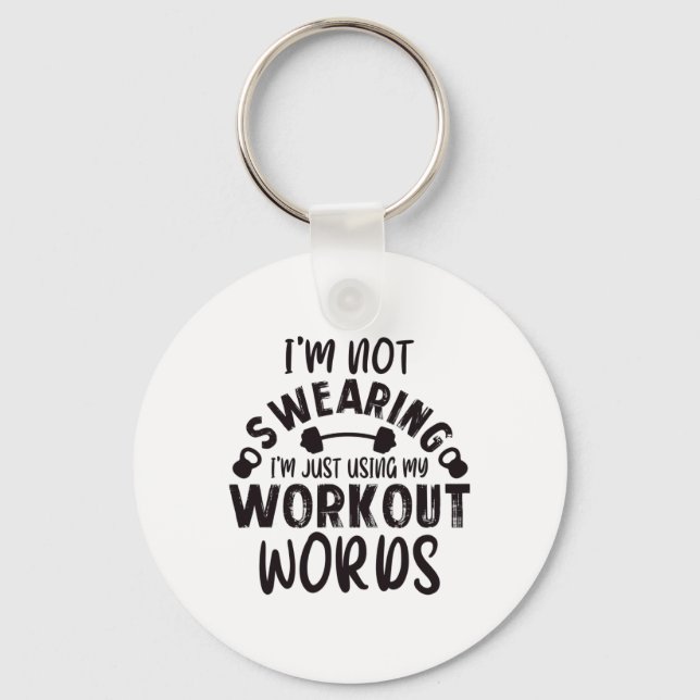 Funny Workout Gym Quote Weightlifting Exercise Bod Key Ring (Front)