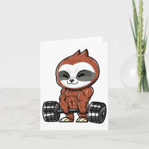 Funny Workout Gym Sloth Fitness Bodybuilding  Card