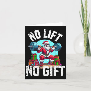 Funny Workout Lifting Christmas Santa Squat Gym Bo Card