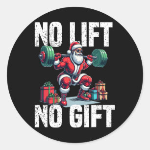Funny Workout Lifting Christmas Santa Squat Gym Bo Classic Round Sticker