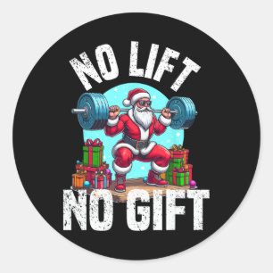 Funny Workout Lifting Christmas Santa Squat Gym Bo Classic Round Sticker