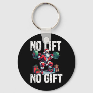 Funny Workout Lifting Christmas Santa Squat Gym Bo Key Ring