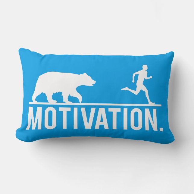 Funny Workout Motivation - Bear Chasing Jogger Lumbar Cushion (Front)