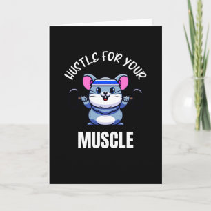 Funny Workout Mouse Weight Training Bodybuilder Card