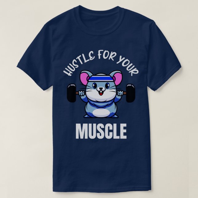 Funny Workout Mouse Weight Training Bodybuilder T-Shirt (Design Front)