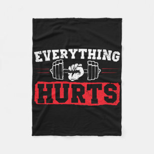 Funny Workout Saying Bodybuilding Lovers Bodybuild Fleece Blanket