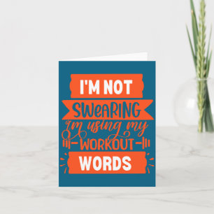 Funny Workout Words Orange Gym  Card