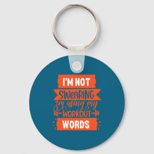 Funny Workout Words Orange Gym  Key Ring