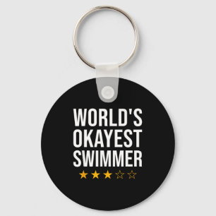 Funny World's Okayest Swimmer Swim T-shirt.png Key Ring