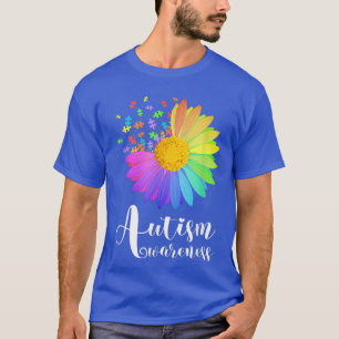 Funny World Autism Awareness Day Puzzle SunFlower  T-Shirt