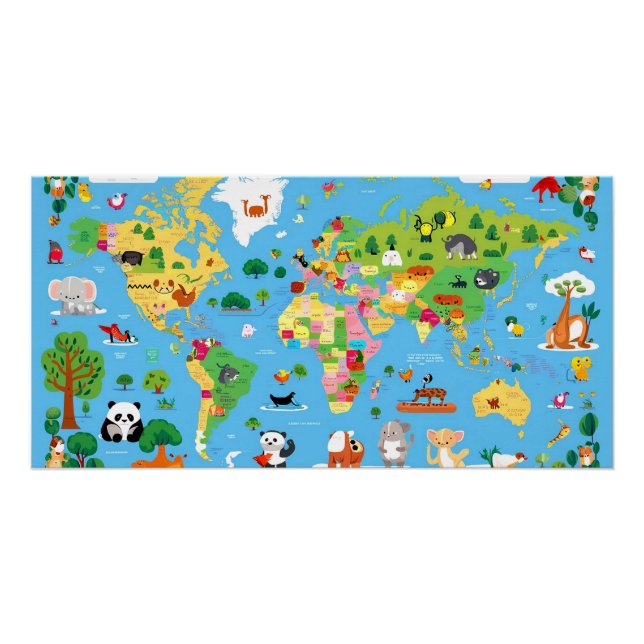 Funny World Map  Poster (Front)
