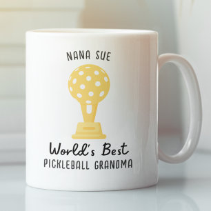 Funny World's Best Pickleball Grandma Gift, Custom Coffee Mug