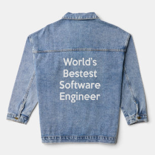 Funny Worlds Bestest Software Engineer Coder Sweat Denim Jacket