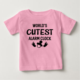 Funny world's cutest alarm clock girl baby T-Shirt