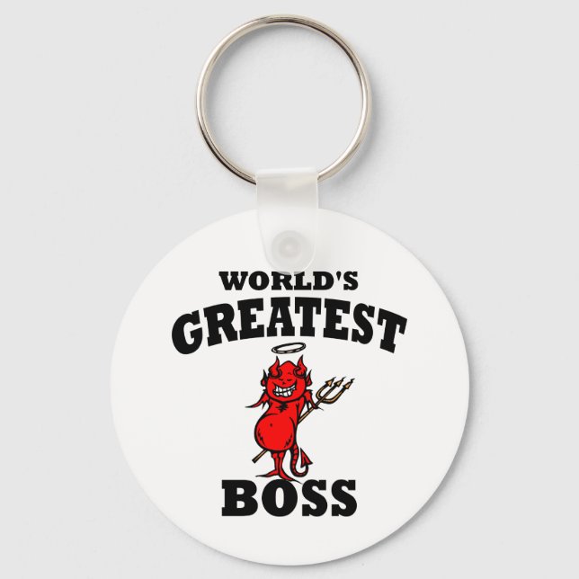 Funny World's Greatest Bos Key Ring (Front)