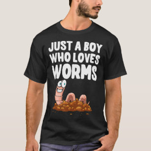 Funny Worm For Boys Kids Worm Hunter Worm Farmer C T-Shirt