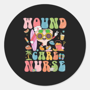 Funny Wound Care Nurse Summer Vibes Nurse Speciali Classic Round Sticker