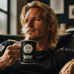 Funny "Wow" Moon Face Coffee Mug